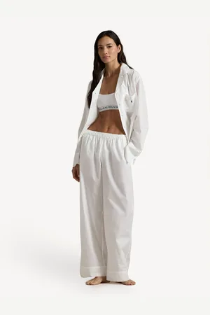 Ralph Lauren Shirting Stripes Core 100% Cotton White Pyjamas Setmedium