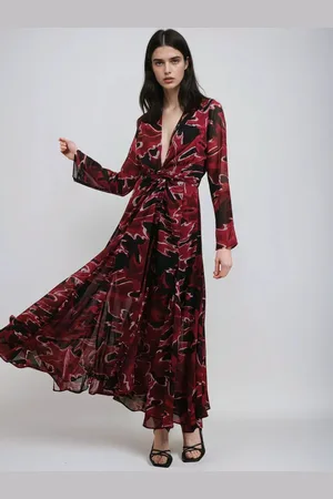 Religion Flash 2 Way Wrap Maxi Dress With Long Sleeves40