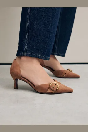 Next Forever Comfort leren schoenen met spitse neus, oogje, gesp en kittenhakje6 EU 39 W