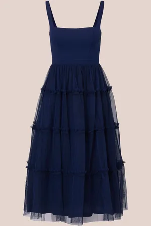Adrianna Papell Adrianna By gebreide midi-jurk met mesh38