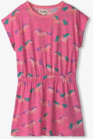 Hatley Pink Summer 100% Cotton Horses Relaxed Dress140146cm