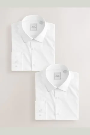 Next Easy Care Long Sleeve Single Cuff Shirts 2 Pack41 cm R (UK 16 R)