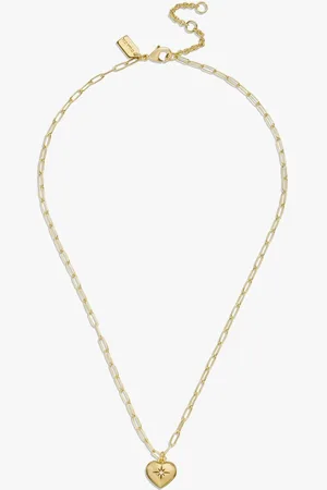 Coach Tone Iconic Heart Pendant Necklaceeen