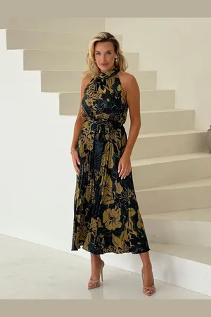 Girl in Mind Large Carla Flroal Print Pleated Midi Dress48
