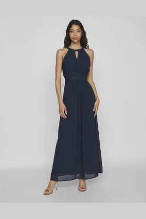 VILA Halter Neck Tulle Maxi 100% Cotton Dress42