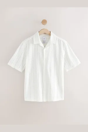 Next Overhemd van 100% katoen met korte mouwen en broderie en textuur3X-Large