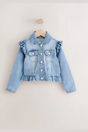 Next 100% Cotton Frill Shoulder Denim Jacket (3-16yrs)9 Jaar (134cm)
