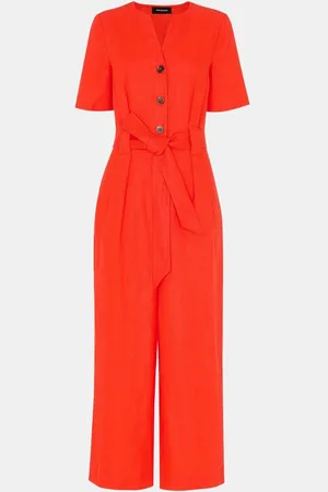 Whistles Fiona 100% Linen Button Jumpsuit34