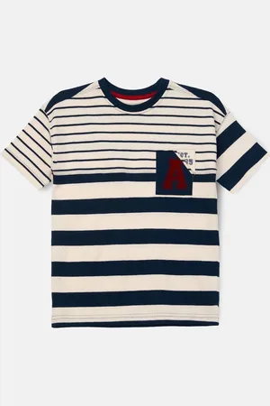 Angel & Rocket Lewis Textured Stripe Block 100% Cotton T-Shirt98104cm