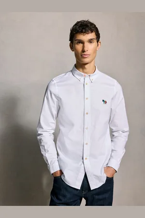Paul Smith Blue Zebra Print Logo Oxford 100% Cotton ShirtXL
