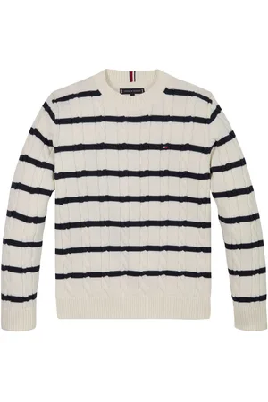 Tommy Hilfiger 100% Organic Cotton Crew Neck Cable Jumper122128cm