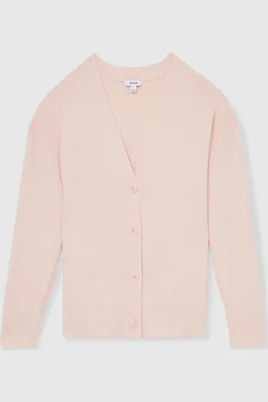 Reiss Lucy Lyocell Blend V-Neck Cardiganmedium