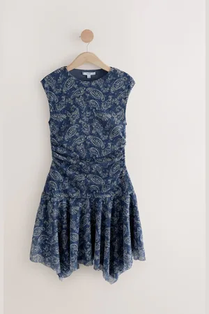 Next Mesh Asymetric Short Sleeve Mini Dress48tall