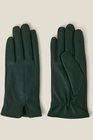 Accessorize Fleece Lined Touchscreen Winter Leather GlovesS-M