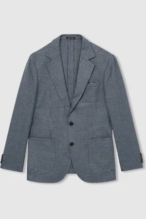 Reiss Gould Single Breasted Check Blazer With Wool40