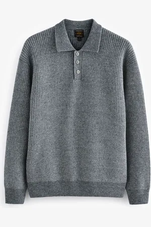 Next Relaxed Fit Rib Texture Polo Neck Jumper with WoolL
