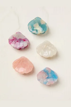 Fat Face FatFace Mini Shell Hair Clips 5 Packeen
