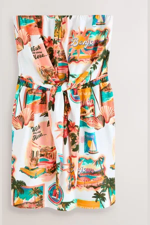 Next Jersey Bandeau Tie Front 100% Cotton Mini Dress48tall