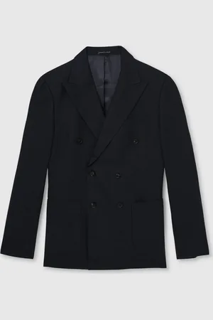 Reiss Kin Db Linen Double-Breasted Suit Slim-Fit Blazer56 Standaard (UK 46 R)