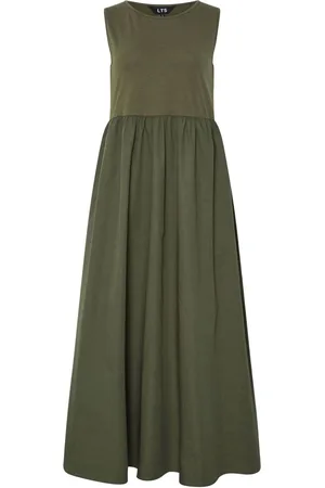 Long Tall Sally 100% Cotton Sleeveless Mixed Fabric Midi Dress36tall