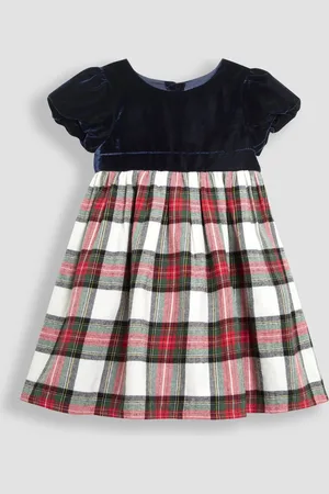 JoJo Maman Bébé Check & Velvet Party Dress4