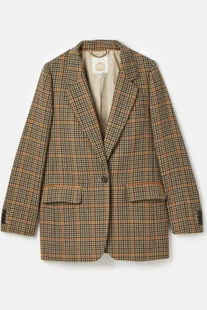 Joules Hackmore Ruimvallende tweed blazer van wolmix38