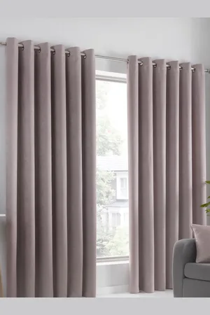 FUSION Strata Dim Out Woven Pair of Eyelet Curtains117 x 137 cm
