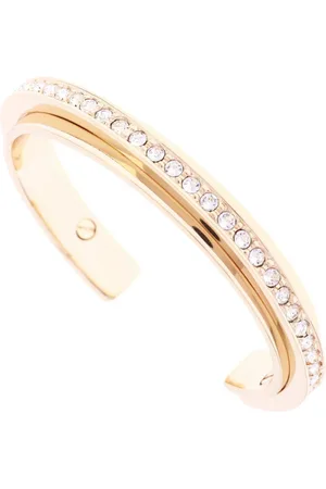 Karen Millen Gold Tone Crystal Diagonal Cuff Braceleteen