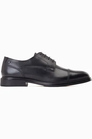 Base London Magnus Lace Up Toe Cap Black Shoesuk12eu47