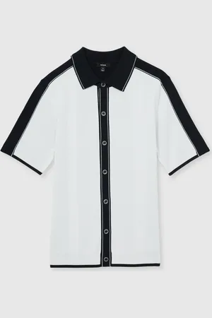 Reiss Dunwich Colourblock Tipped Knit ShirtSmall