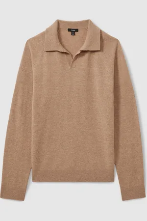 Reiss Grange Wool-Cashmere Open-Collar Polo ShirtXL