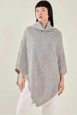 Accessorize Roll Neck Rib Knit PonchoEén