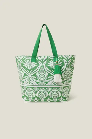 Accessorize Ornamental Print Tassel Tote BagEén