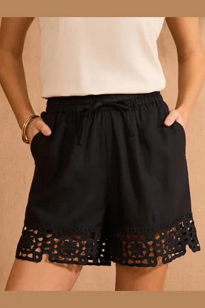 Love & Roses Crochet Trim Drawstring Shorts38