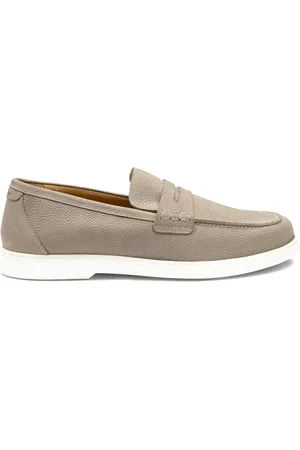 Loake Grey Suede Leather Slip-On Loafersuk8eu42