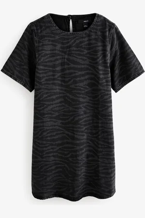Next 100% Cotton Short Sleeve Denim T-Shirt DressS Tall