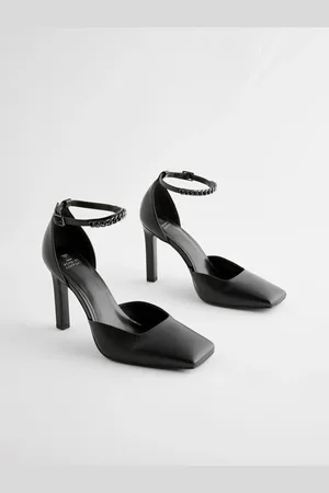 Next Forever Comfort Square Toe Chain Ankle Strap HeelsEU 39 (UK 6)