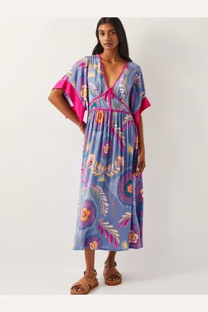 Monsoon Monika Short Sleeve Floral Print Midi DressL