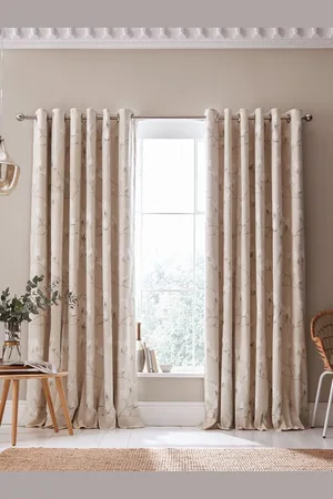 Laura Ashley Magnolia Grove ringgordijnen met verduisterende voering van 100% katoen168 x 229 cm