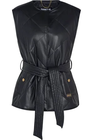 Barbour Rosa Faux Leather Quilted Black Gilet46