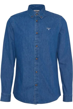 Barbour 100% Cotton Chambray Crest Tailored Fit Shirtlarge
