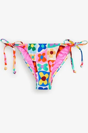 Eleanor Bowmer Pink/Yellow/White Flower Check Tie Side BriefsEU 44 (UK 16)