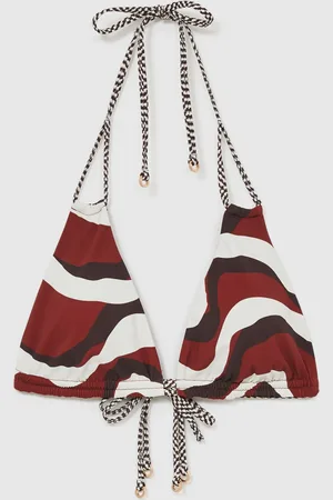 Reiss Rue Chequered-Strap Triangle Bikini Top36