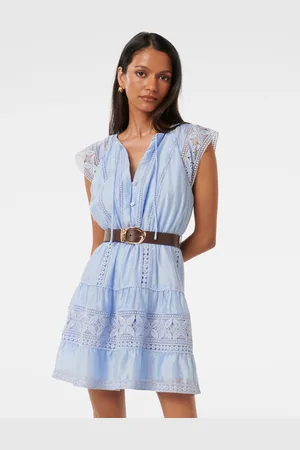 Forever New Sarah Petite Belted Trim Mini Dress Contains Linen38