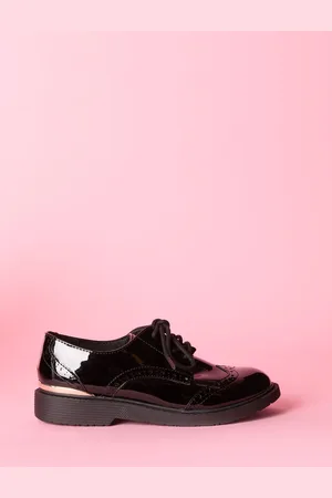 Lipsy London Flat Patent Lace Up Brogue School ShoesEU 34.5 (UK 2)