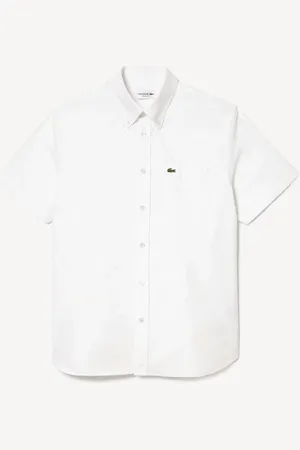 Lacoste Oxford overhemd met korte mouwen van 100% katoenXL
