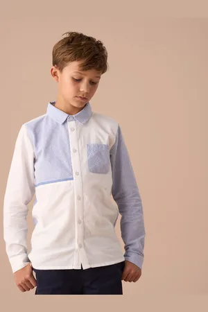 Angel & Rocket Hank Textured Stripe Block 100% Cotton Shirt10 Jaar (140cm)