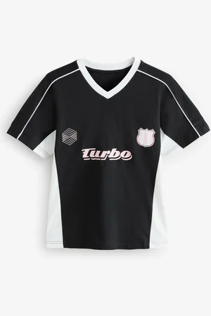Next Football Inspired Graphic Short Sleeve Contrast Collar V-Neck 100% Cotton T-Shirt48