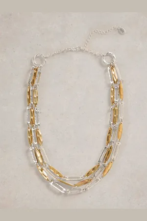 White Stuff Chestnut Multi Layer NecklaceEén