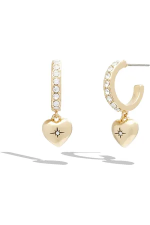 Coach Gold Tone Iconic Heart Huggie Earringseen